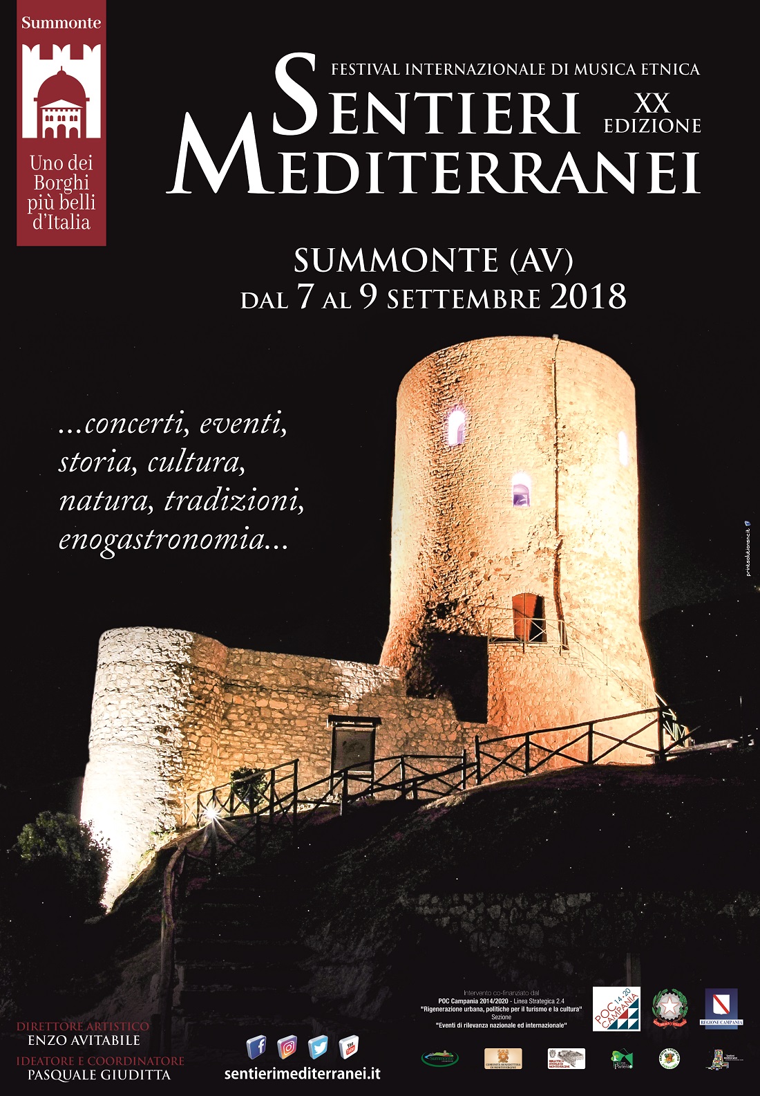 Manifesto XX Edizione festival Internazionale di musica Etnica Sentieri Mediterranei
